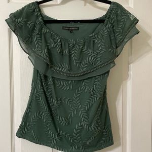 White House Black Market hunter green blouse